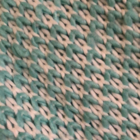 Mint & white woven infinity scarf! - Picture 3 of 4